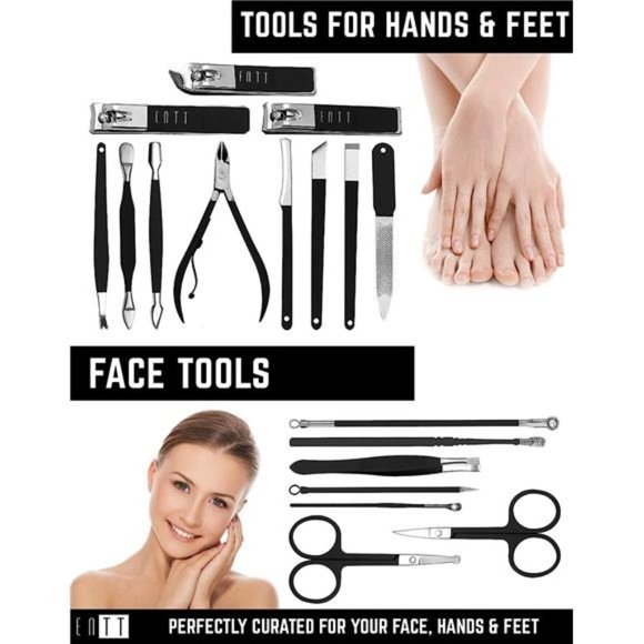 Manicure Pedicure Set 18 in 1 Grooming Kit for Men Premium - Picture 5 of 6
